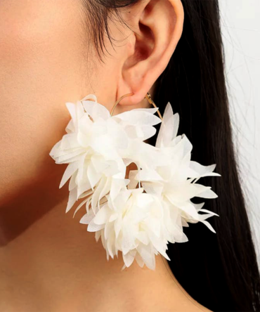 White Feather Earrings