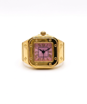 Pink Square Watch Ring